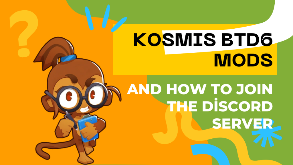 An image displaying some of the unique towers or heroes created by Kosmic for BTD6, possibly with the Discord logo subtly included.