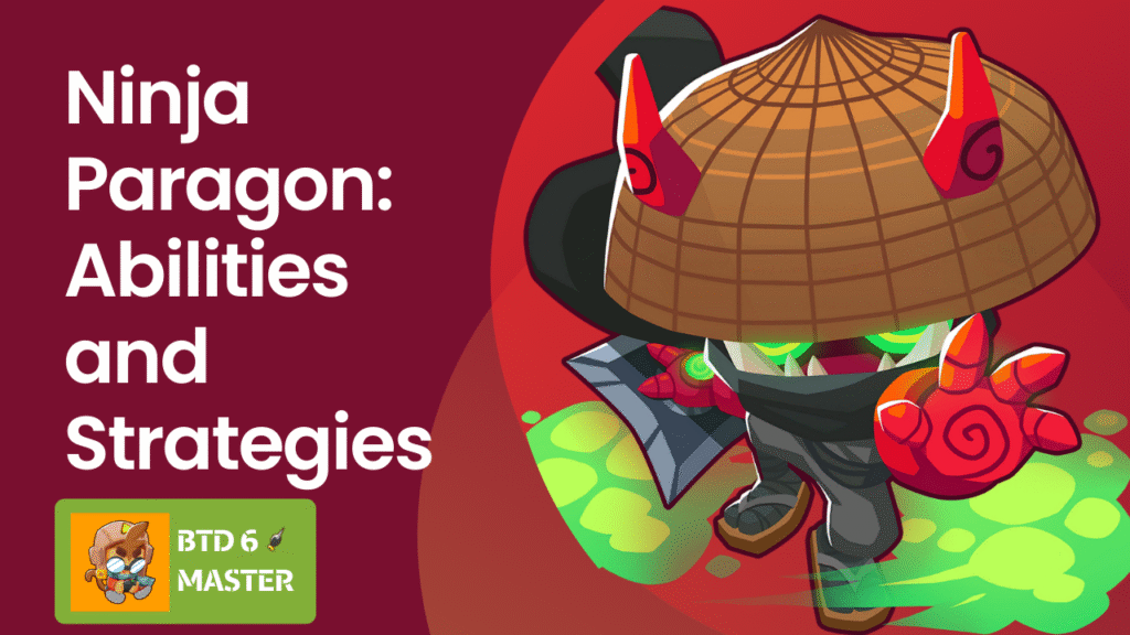 A complete guide to the Ninja Paragon (Ascended Shadow) in Bloons TD 6, detailing abilities, strategies, and tips for boss fights and high-round gameplay.