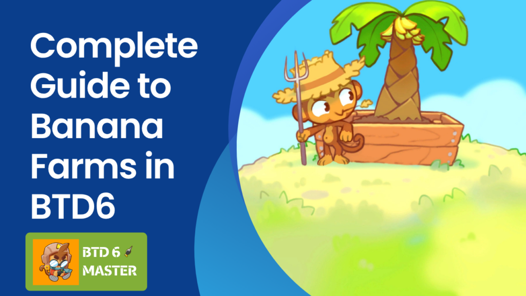A comprehensive chart comparing the three Banana Farm upgrade paths in BTD6, detailing income efficiency and collection methods for each tier.