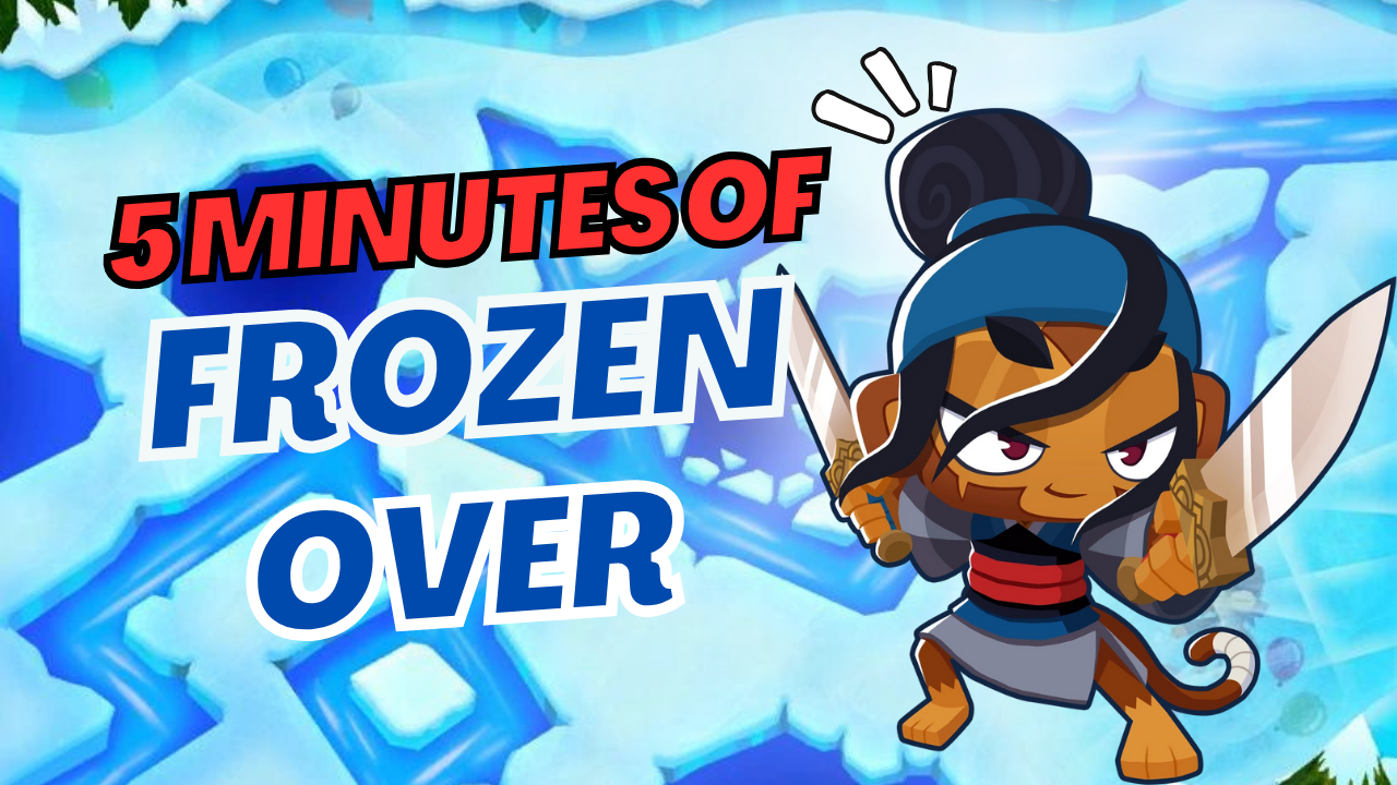 Pop Bloons fast in 5 Minutes of Frozen Over! Master rapid tower placement and round timing to maximize Bloon pops in this Bloons TD 6 timed challenge.