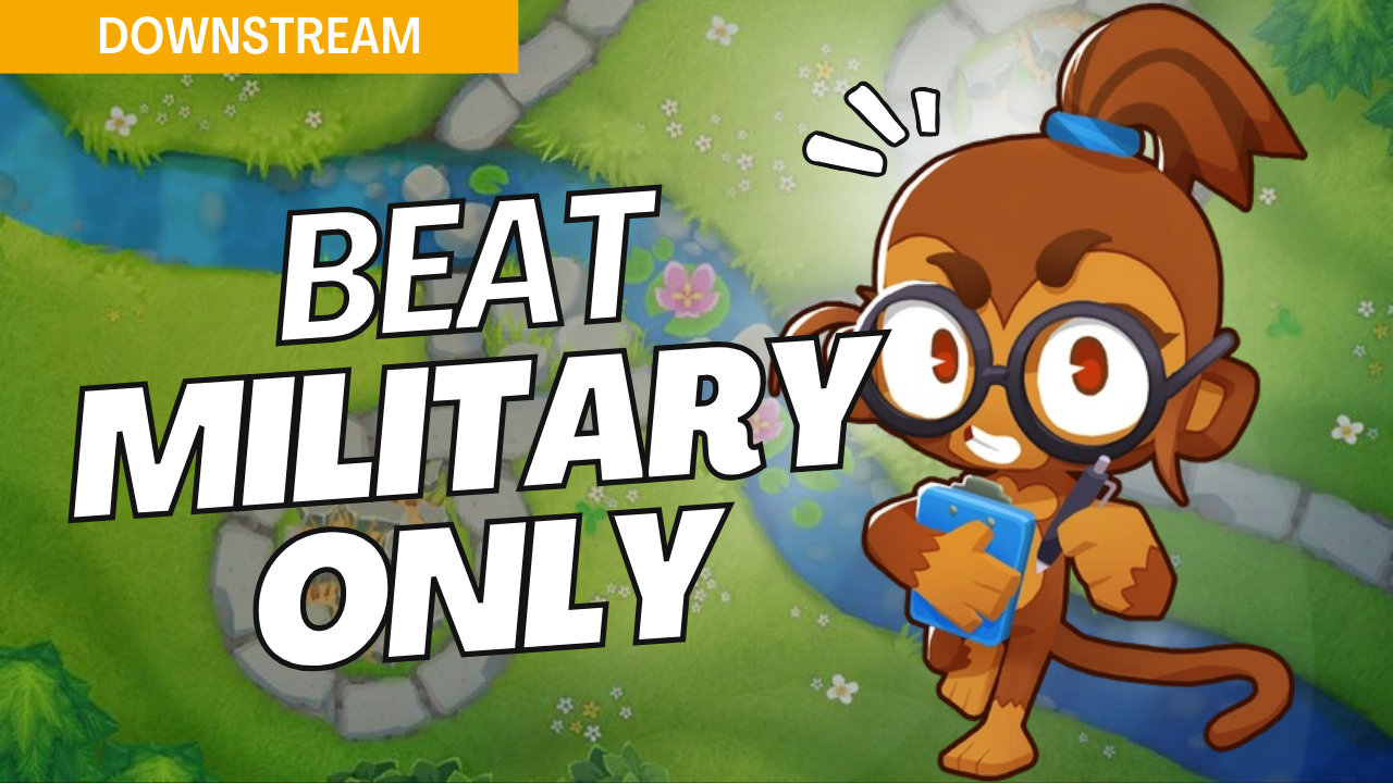 Win Military Only mode on the Downstream map in Bloons TD 6 using this comprehensive guide. Downstream’s combination of water and land paths requires strategic military tower placements. Follow this guide to build a strong defense on Downstream and achieve success in Military Only mode.