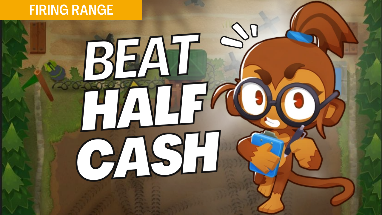 Beat Half Cash mode on the Firing Range map in Bloons TD 6 with this cost-conscious strategy. Firing Range’s compact layout makes each tower placement vital for success with reduced income. Follow this guide for optimized placements to secure a strong defense in Half Cash mode on Firing Range.