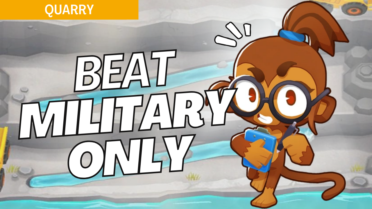 Beat Military Only mode on the Quarry map in Bloons TD 6 with this strategic guide. Quarry’s rugged paths make military tower placement essential for managing bloons effectively. Use this guide to clear Quarry’s waves with confidence and succeed in Military Only mode.