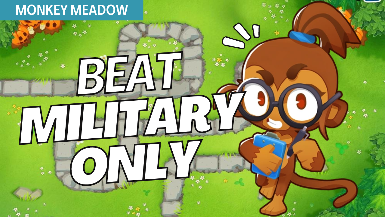 Conquer Military Only mode on the Monkey Meadow map in Bloons TD 6 with this specialized guide. With only military towers available, Monkey Meadow requires strategic placements to maximize their power. This guide provides optimal setups to clear Monkey Meadow in Military Only mode, ensuring a strong defense.