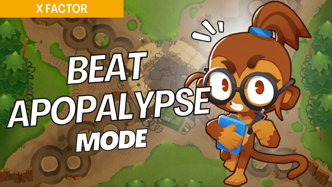 Survive Apopalypse on X-Factor with this efficient setup. The nonstop bloon waves in Apopalypse mode make tower placements crucial, and this guide provides essential strategies to manage continuous bloon pressure on X-Factor.