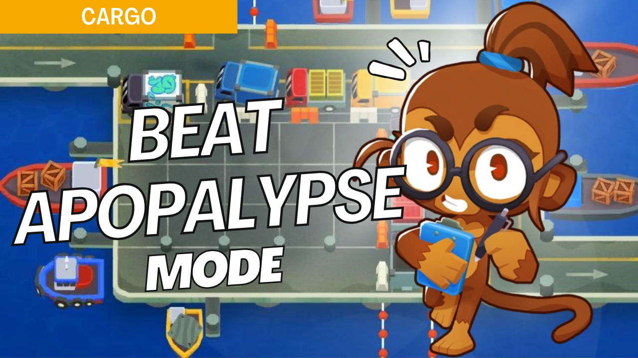 Survive Apopalypse on Cargo with this high-efficiency strategy. The nonstop bloon waves in Apopalypse mode make tower placements critical, and this guide provides setups to manage continuous bloon pressure on Cargo.