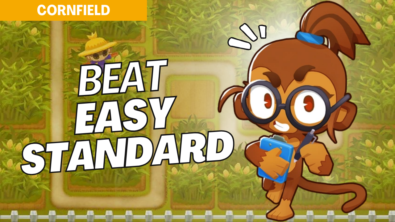 Conquer Easy mode on Cornfield with this foundational setup. Cornfield’s unique layout, with obstructing cornfields, requires strategic tower placements to clear each wave effectively. Use this guide to navigate the map efficiently and complete it with ease.