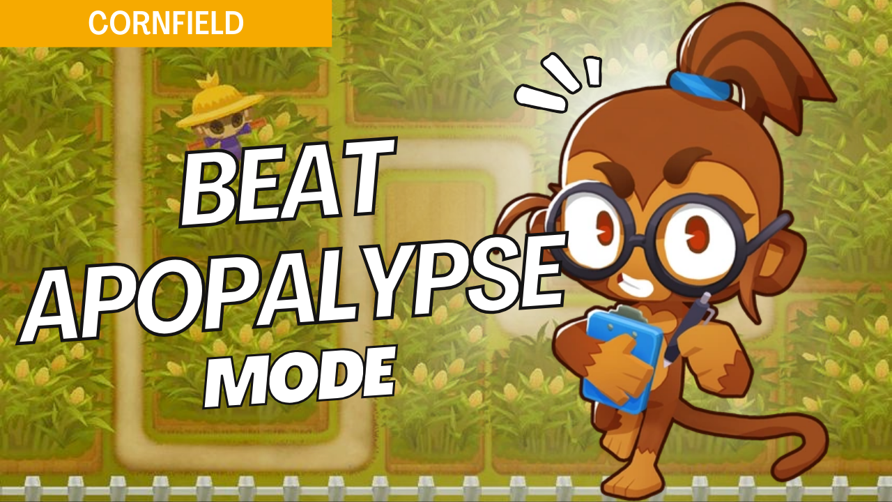 Survive Apopalypse on Cornfield with this high-efficiency strategy. The nonstop bloon waves in Apopalypse mode require precise tower placements, and this guide provides essential setups to handle continuous bloon pressure on Cornfield.