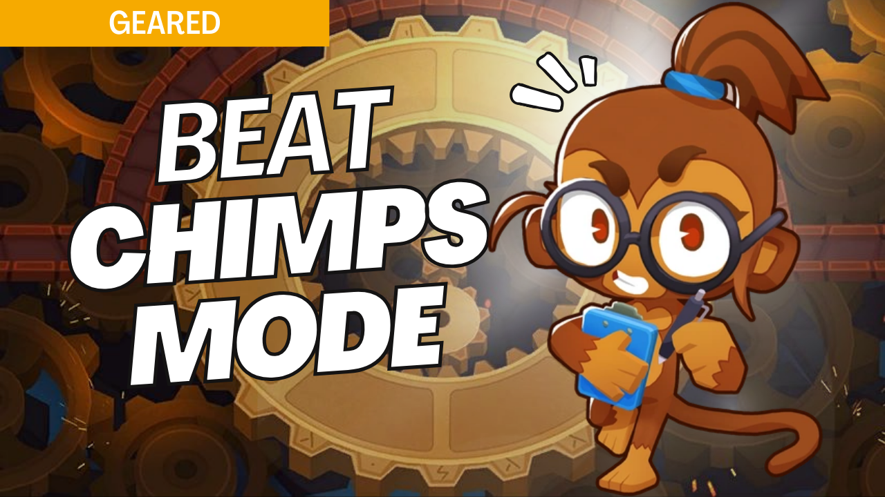 Win CHIMPS on Geared with this all-or-nothing strategy. The rotation and limited resources make each decision critical in CHIMPS. This guide provides exact placements and upgrades to secure victory on Geared in CHIMPS mode.