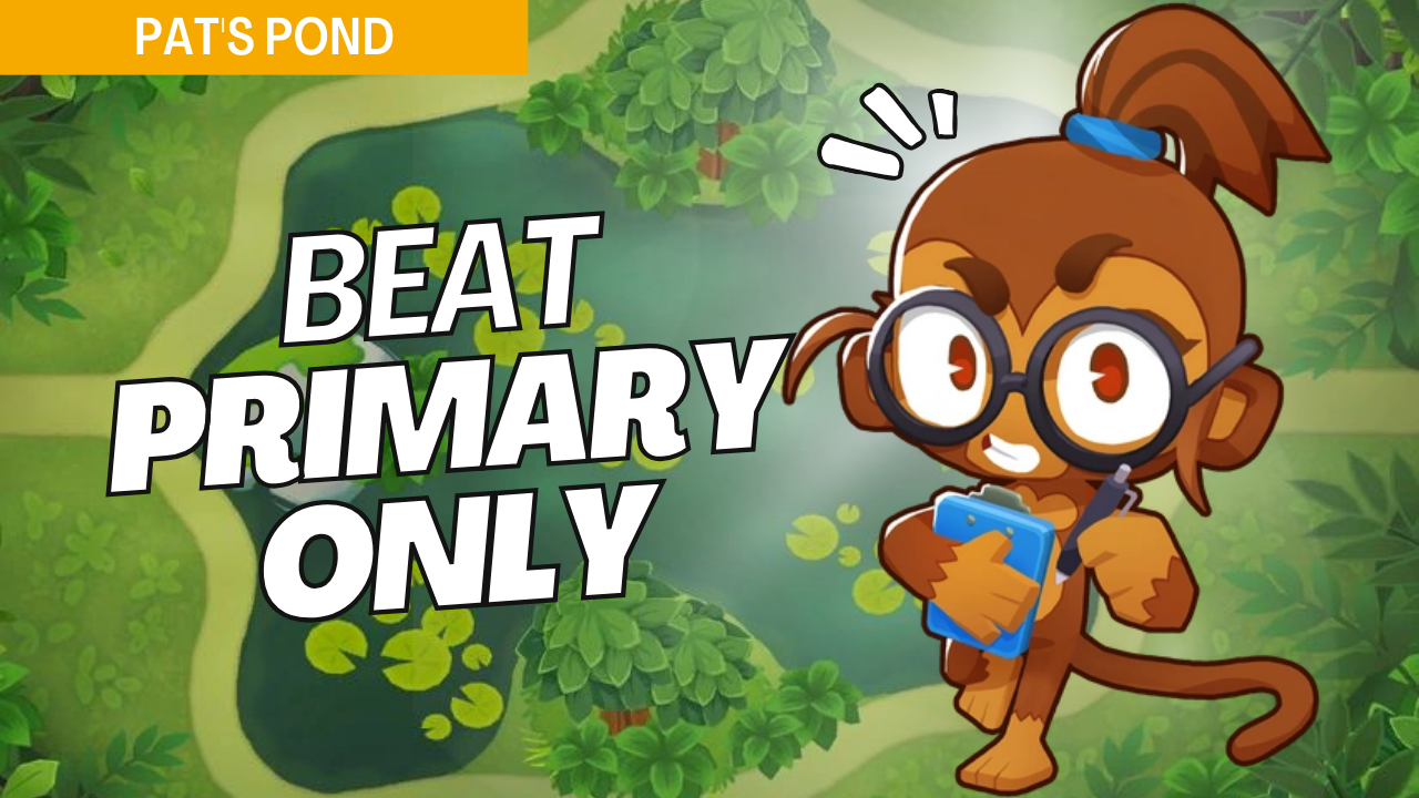 Win Primary Only on Pat's Pond using only primary towers. The combination of land and water paths makes tower choice critical, and this guide provides optimized setups to handle each wave effectively with primary towers.