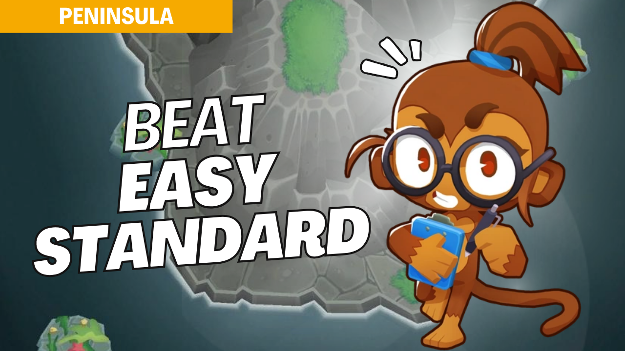 Conquer Easy mode on Peninsula with this foundational setup. Peninsula’s water-focused layout requires strategic tower placements to control bloon waves effectively. Use this guide to build a solid defense and clear the map with ease.