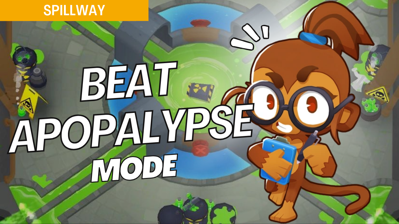 Survive Apopalypse on Spillway with this high-efficiency strategy. The nonstop bloon waves in Apopalypse mode demand constant focus, and this guide provides key placements to handle continuous bloon pressure on Spillway.
