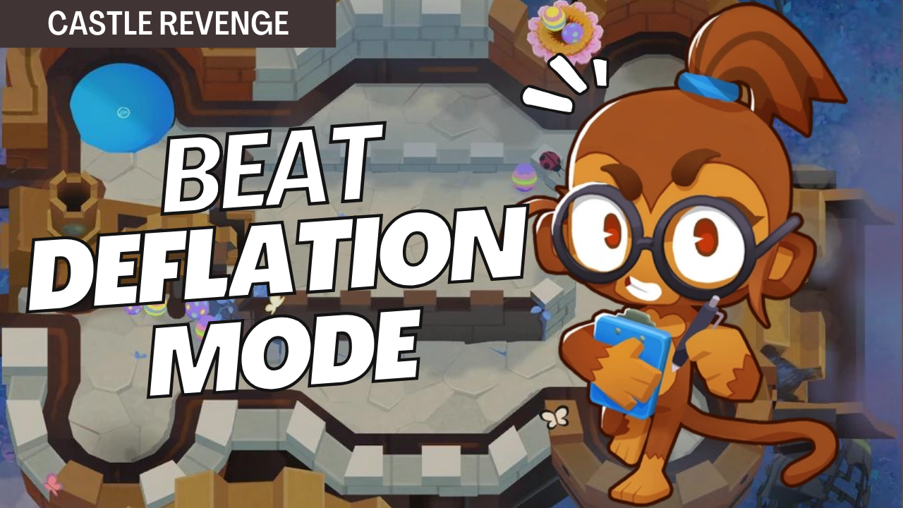 Master Deflation on Castle Revenge by maximizing limited starting cash. This guide provides essential tower placements to manage all bloon waves without additional income, ensuring a stable defense in Deflation mode on Castle Revenge.