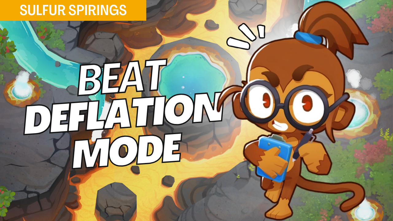 Master Deflation on Sulfur Springs by making the most of limited starting cash. This guide provides essential tower placements to manage all bloon waves without additional income, ensuring a stable defense throughout Deflation mode on Sulfur Springs.
