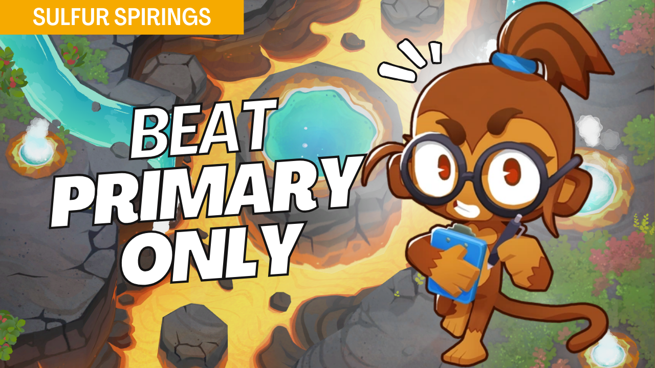 Win Primary Only on Sulfur Springs using only primary towers. The layout’s sharp turns and obstructive pools make tower choice and positioning crucial, and this guide offers optimized setups to handle each wave effectively with primary towers.