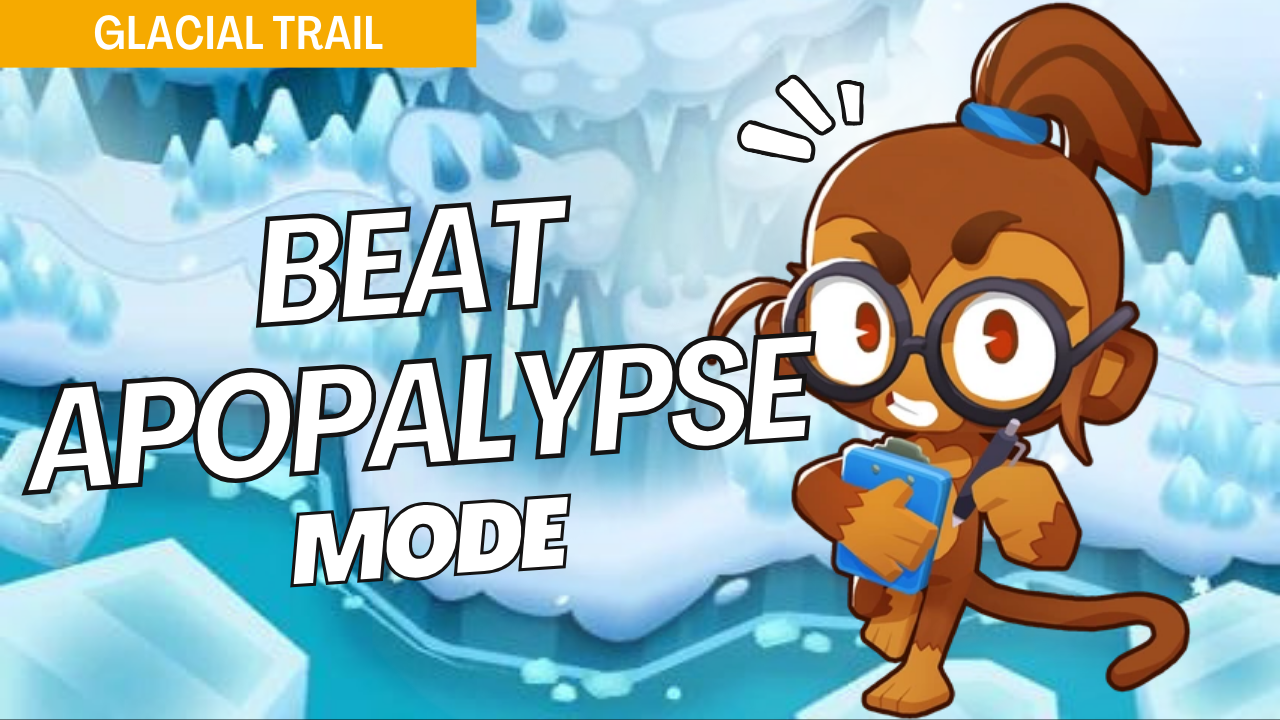 Survive Apopalypse on Glacial Trail with this high-efficiency strategy. The nonstop bloon waves in Apopalypse mode make tower placements critical, and this guide provides setups to manage continuous bloon pressure on Glacial Trail.