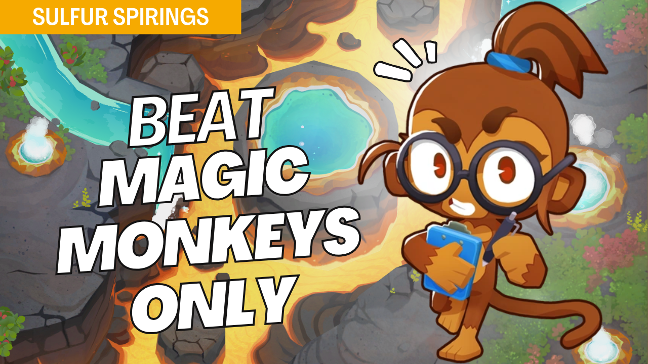 Beat Magic Monkeys Only on Sulfur Springs with carefully positioned magic towers. The twisting paths of Sulfur Springs make tower positioning crucial, and this guide provides key strategies to handle each wave effectively with magic towers.