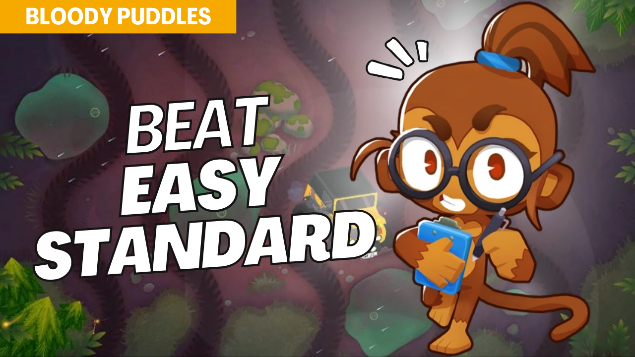 Conquer Easy mode on Bloody Puddles with this foundational setup. Bloody Puddles’ multi-lane paths demand strategic tower placements to handle bloon waves effectively. Use this guide to build a reliable defense and complete the map with ease.