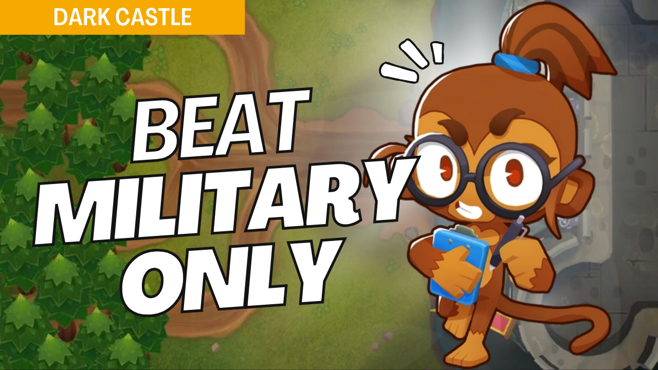 Master Military Only on Dark Castle with this specialized approach. Dark Castle’s winding paths make tower placement critical, and this guide provides optimized setups to clear each wave effectively using only military towers.