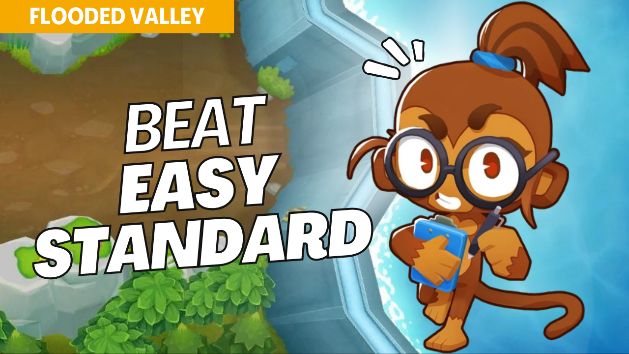 Conquer Easy mode on Flooded Valley with this foundational setup. Flooded Valley’s water-heavy layout requires careful tower placement to control bloon waves effectively. Use this guide to build a solid defense and clear the map with ease.