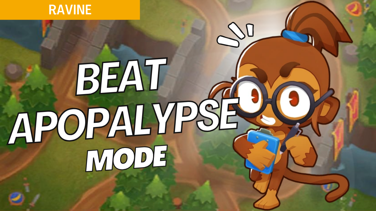 Survive Apopalypse on Ravine with this high-efficiency strategy. The nonstop bloon waves in Apopalypse mode make tower placements critical, and this guide provides setups to handle continuous bloon pressure on Ravine.
