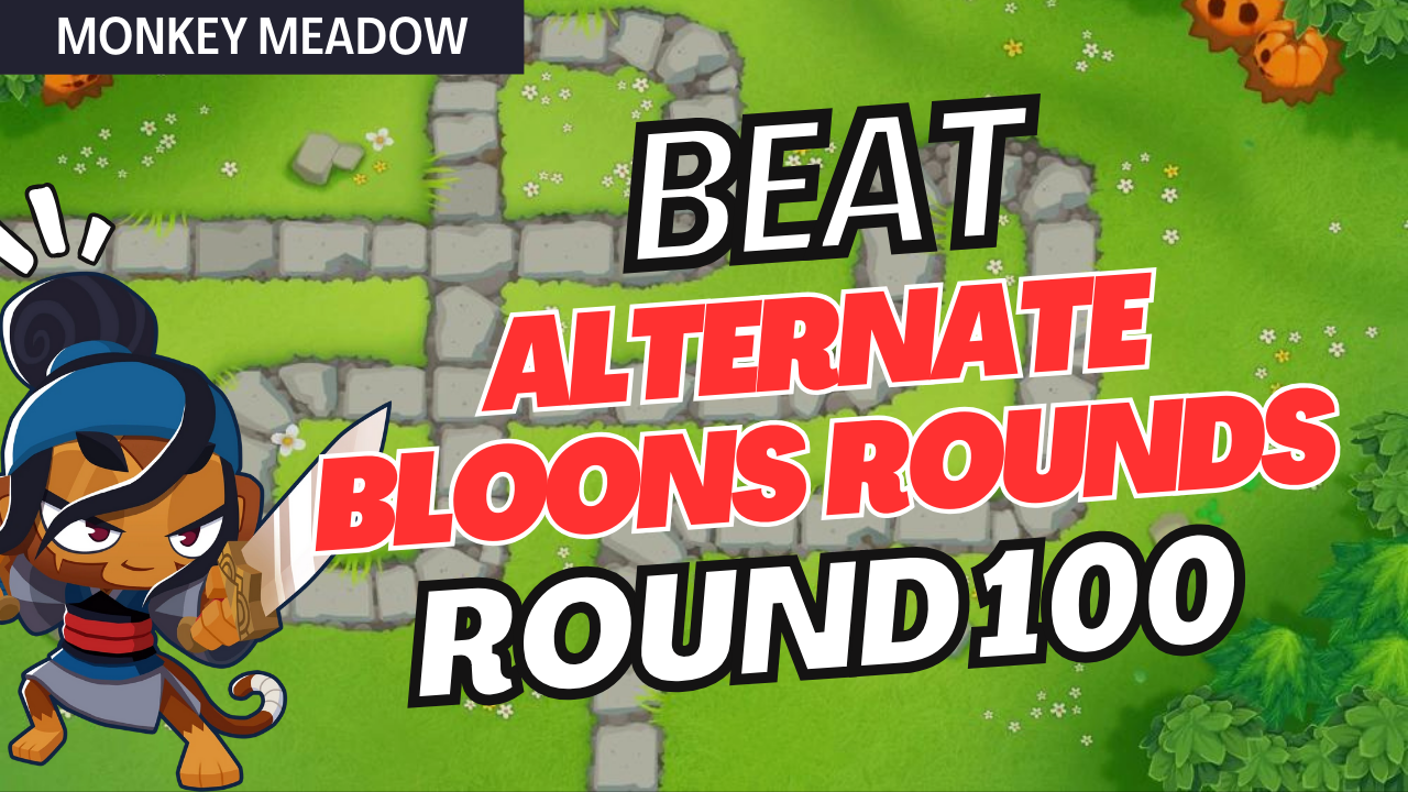 Beat Round 100 in BTD6 Alternate Bloons Rounds on Monkey Meadow using IMF Loan, Inferno Ring, Primary Expertise, and a powerful income strategy with Banana Farms.