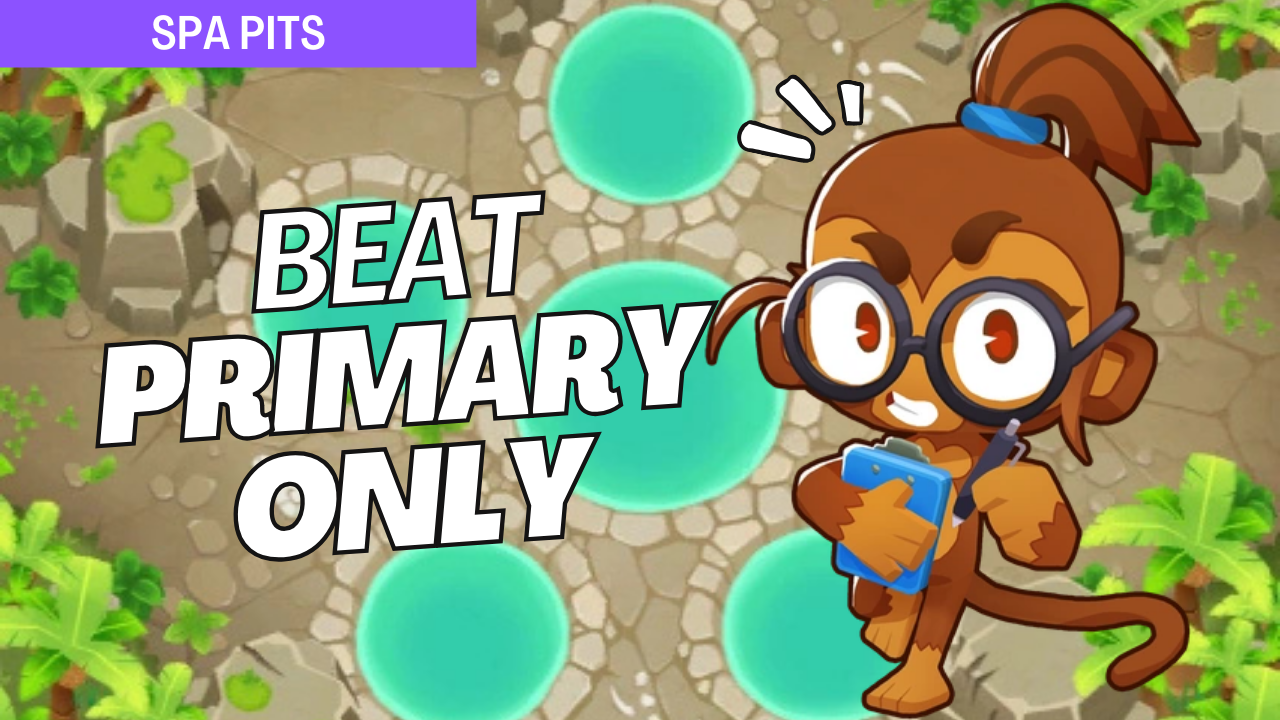 Win Primary Only on Spa Pits using nothing but primary towers. Learn how to position and upgrade Dart Monkeys, Boomerangs, and more on this map’s looping paths for maximum impact and full wave control.
