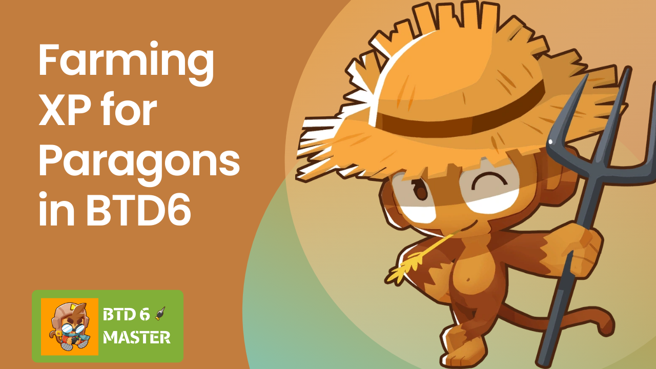 A complete guide to farming XP for Paragons in Bloons TD 6, detailing the best maps, strategies, and tips for leveling Tier 5 towers and unlocking high-degree Paragons.