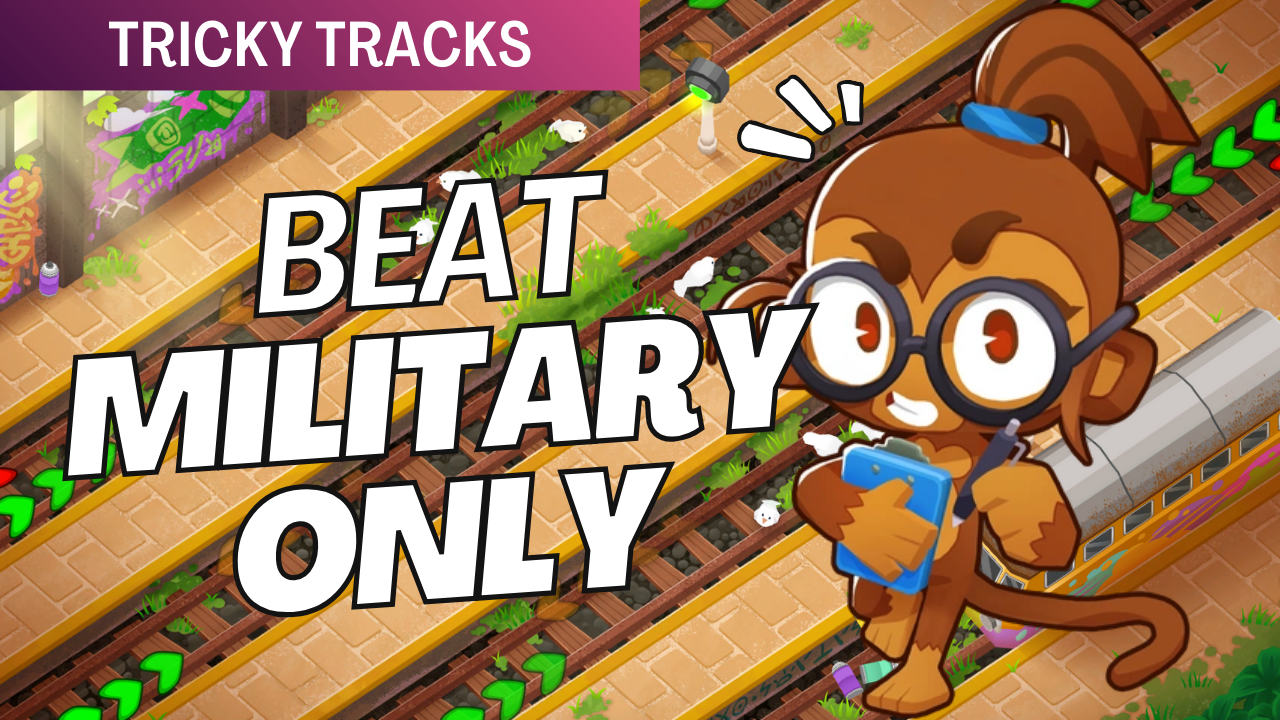 Military Only on Tricky Tracks simplified! Use this strong tower setup and smart upgrades to dominate every round and secure an easy win.