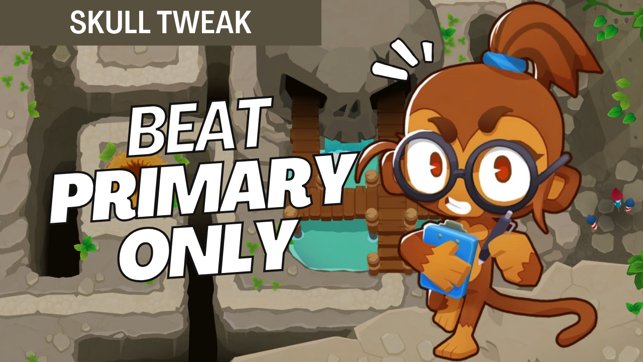 Primary Only on Skull Tweak made easy! Use smart Primary Monkey placements around the skull-shaped map and build a powerful defense to clear every round!