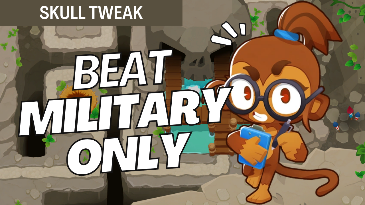 Military Only on Skull Tweak made easy! Use powerful Military Monkeys, smart placements, and strong upgrades to dominate every round!