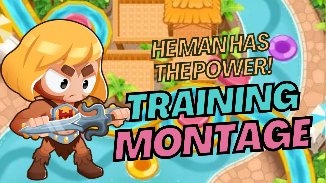 Complete Training Montage in BTD6 and continue the He-Man Has The Power! Tale as He-Man trains his Bloon-popping skills.