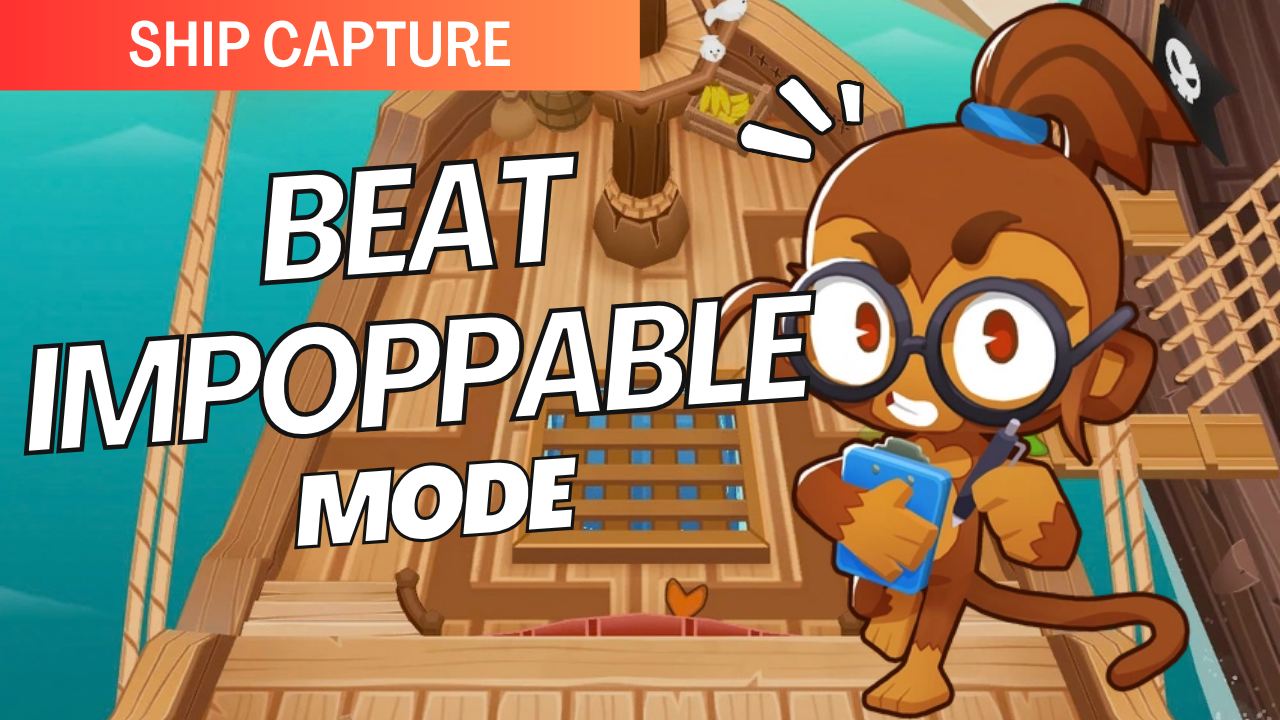 Beat Impoppable on Ship Capture! Manage the higher tower costs, build a powerful defense against attacks from both sides, and defeat the Round 100 BAD to protect the pirate ship.