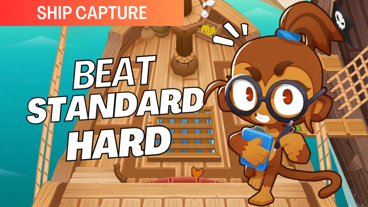 Beat Ship Capture on Hard Mode! Defend against Bloons attacking from port and starboard, prepare for tougher MOAB waves, and protect the Captain’s Quarters through all 80 rounds.