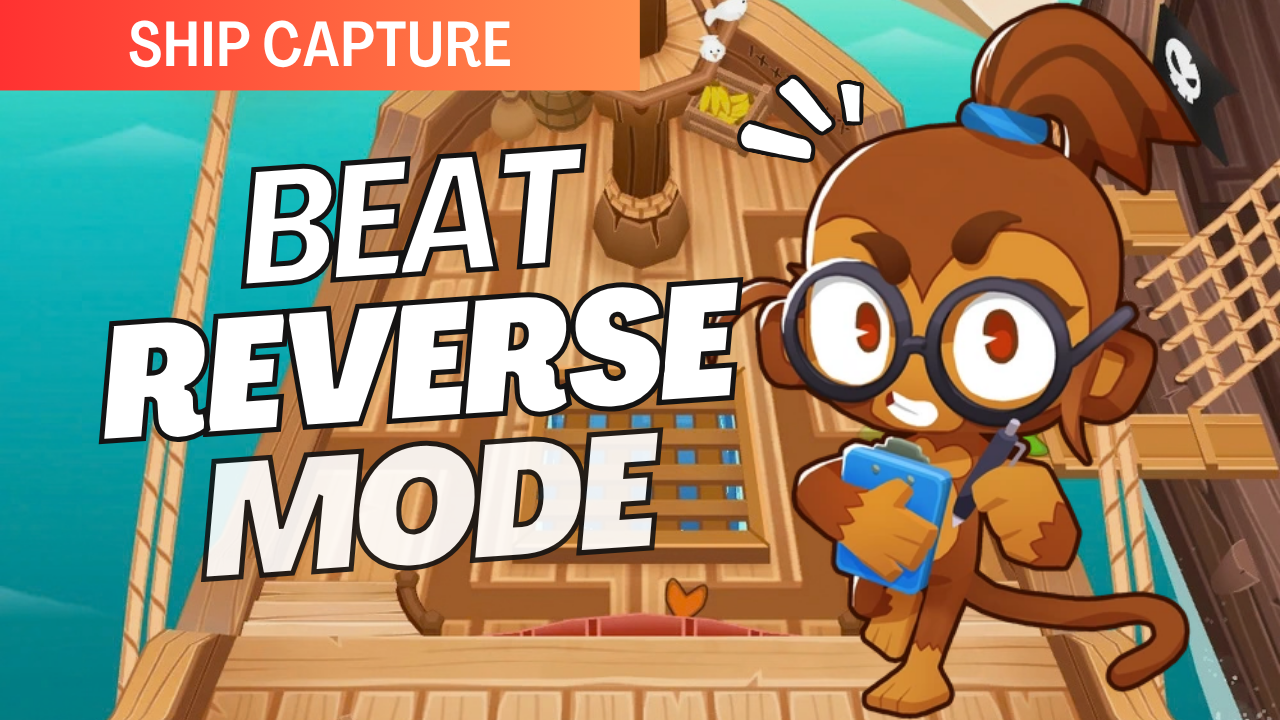 Beat Reverse on Ship Capture! Defend against Bloons approaching from the opposite directions, adapt to reversed wave order, and protect the Captain’s Quarters from the pirate invasion.